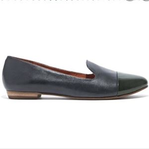 Madewell Teddy Captoe Leather Loafer, green & gray